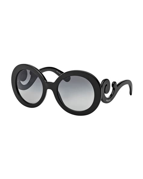 prada gradient round scroll sunglasses|Prada 57mm Gradient Round Sunglasses .